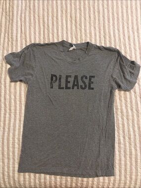 Men's Gray 'PLEASE & THANK YOU Graphic Tee
